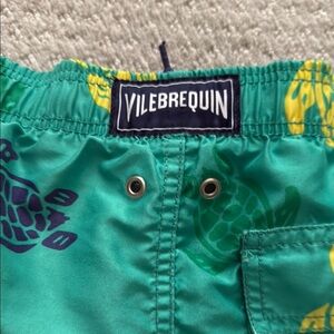 Vilebrequin Green Swim Shorts with Turtle Print
